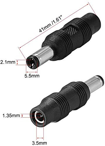 VONOTO 4PACK 3.5mm x 1.35mm Female to 5.5mm x 2.1mm Male DC Power Connector Adapter for Laptop CCTV Camera Strip Lighting