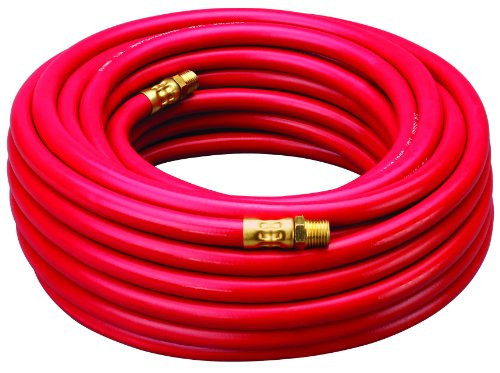 Amflo 512-50E Red 300 PSI Rubber Air Hose 1/4" x 50' With 1/4" MNPT End Fittings