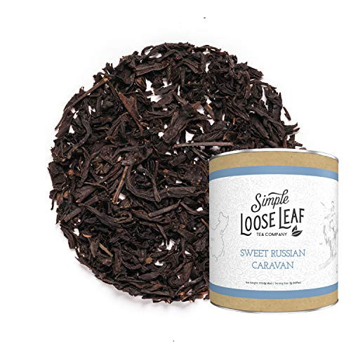 Simple Loose Leaf - Sweet Russian Caravan Tea - Premium Loose Leaf Black Tea (4 oz) - High Caffeine - Specialty Blend - USA Hand Packaged - 60 Cups