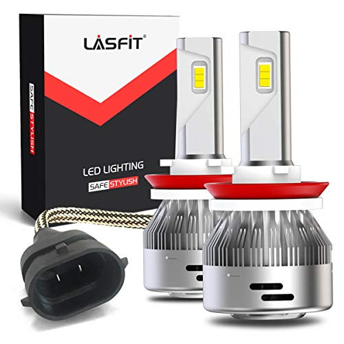 LASFIT H11 H8 H9 LED Headlight Bulbs, Low Beam Fog Light 60W 6000LM 6000K, Plug&Play
