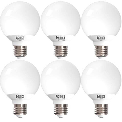 Sunco Lighting 6 Pack G25 LED Globe, 6W=40W, Dimmable, 450 LM, 2700K Soft White, E26 Base, Ideal for Bathroom Vanity or Mirror - UL & Energy Star