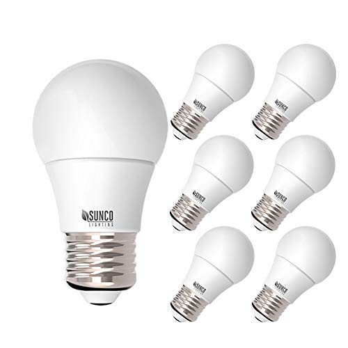 Sunco Lighting 6 Pack A15 LED Bulb, 8W=60W, 3000K Warm White, Dimmable, 800 LM, E26 Base, Refrigerator & Fan Light - UL, Energy Star
