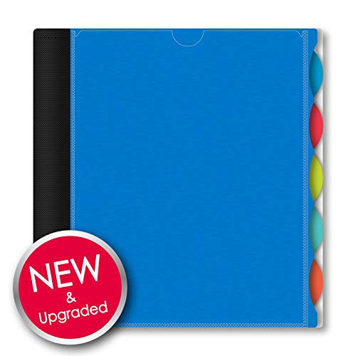 IQ+ iScholar 5-Subject Poly Cover Wirebound Notebook, College Ruled, 11 x 8.5 Inch Sheet Size, 200 Sheets, Blue (59906-BL)