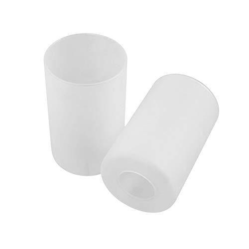 Giluta Frosted Glass Shade 2 Pack Replacement Cylinder Glass Shade Lipless with 1-5/8 inch Fitter Light Fixture Shade for Wall Sconce Pendant Light Chandelier