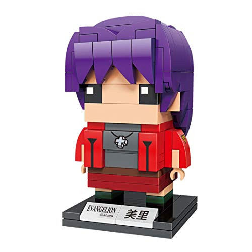 KEEPPLEY Neon Genesis Evangelion Misato Katsuragi Figure Set (Bricks Building Kit) Japanese Anime Q Posket Evangelion EVA 3D Model kit Collectible Construction Toy