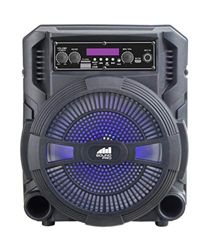 Naxa Electronics Portable Bluetooth Party Speaker with Disco Light, 8", Black