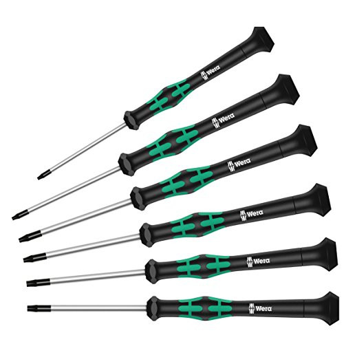 Wera 2067/6 Kraftform Micro Torx BO Tamper-Resistant Electronics Screwdriver Set and Rack, 6-Piece