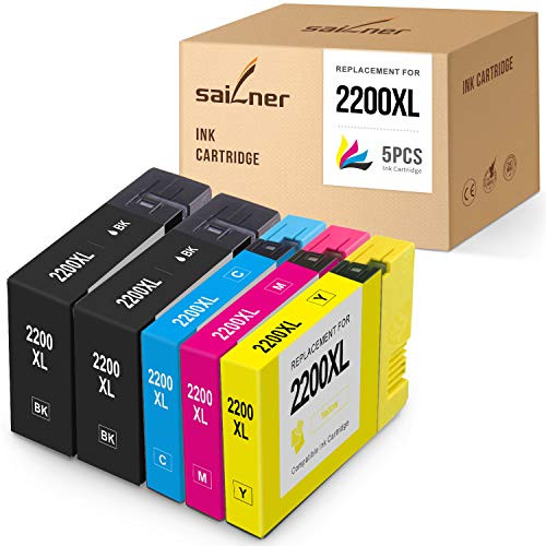 SAILNER Compatible Ink Cartridge Replacement for Canon 2200XL PGI-2200XL 2200 XL use with MAXIFY MB5420 MB5120 IB4120 IB4020 MB5020 MB5320 (2 Black, 1 Cyan, 1 Magenta, 1 Yellow, 5 Pack)