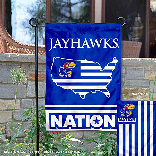 College Flags & Banners Co. Kansas Jayhawks Garden Flag with USA Stars and Stripes