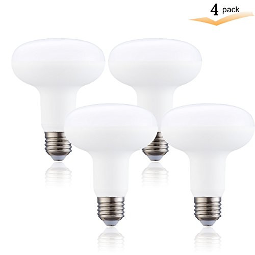 BR30 LED Light Bulbs,Daylight White 5000K,12W(100W Halogen Equivalent), E26 Medium Base, Non-Dimmable LED Flood Bulbs,1320LM 120 Beam Angle,- Great for Basement, Vaulted Ceilings, Kitchen-4 Packs