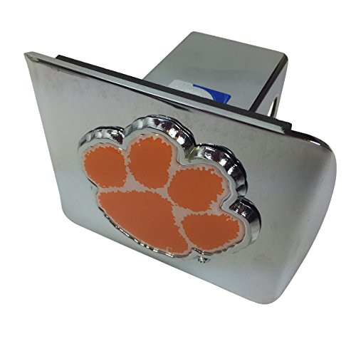 Clemson METAL emblem (with colors) on chrome METAL Hitch Cover