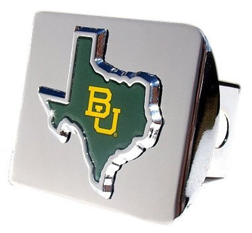 Baylor University Bears "Chrome with "BU Texas Shape" Emblem" Metal Trailer Hitch Cover Fits 2 Inch Auto Car Truck Receiver with NCAA College Sports Logo Baylor University Bears "Chrome with "BU Texas Shape" Emblem" Metal Trailer Hitch Cover Fits 2 Inch Auto Car Truck Receiver with NCAA College Sports Logo