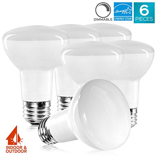 6-Pack BR20 LED Bulb, Luxrite, 45W Equivalent, 3000K Soft White, Dimmable, 460 Lumens, R20 LED Flood Light Bulb, 6.5W, ENERGY STAR, E26 Medium Base, Damp Rated, Perfect for Recessed and Track Lighting
