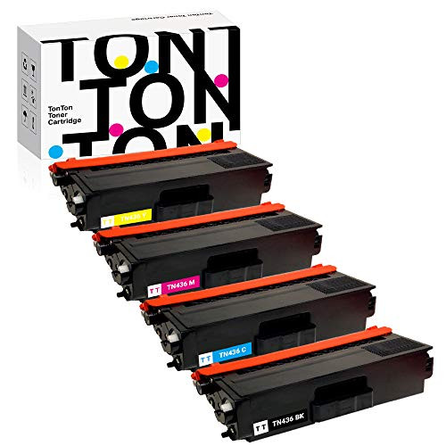 TonTon Compatible Toner Cartridge Replacement for Brother TN436 Toner Cartridges, for Brother TN436BK, TN436C, TN436Y, TN436M (4 Pack).
