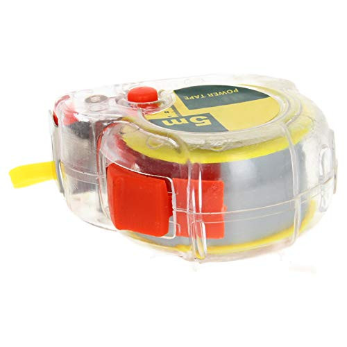 Utoolmart 5M Long Measuring Tape Plastic Round Case Retractable Measure Tape 1Pcs