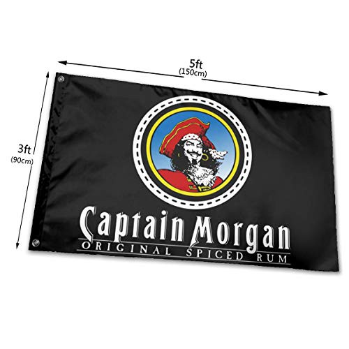RONGANDHE Captain Morgan Beer Black Flag Banner 3x5 Feet Man Cave Party