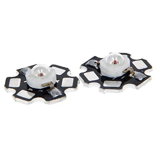Othmro High Power LED Light Star Chip Red 3W 2.0-2.5V 700mA Aluminum Base 20mm Heatsink High Bright Integrated Chip LED Bulb DIY 2 PCS