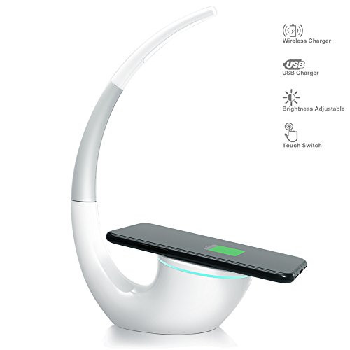 Nillkin Phantom Qi Wireless Charging Desk Lamp, LED Desk Lamp with USB Charging Port,the Brightness can be Adjusted Freely Touch Switch (Charger Wireless Station)
