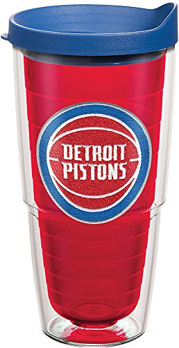 Tervis 1275139 NBA Detroit Pistons Primary Logo Tumbler with Emblem and Blue Lid 24oz, Red