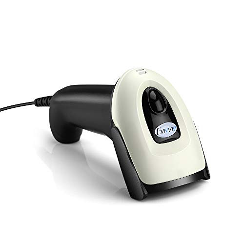 Evnvn Wired 1D Barcode Scanner, Handheld USB Bar Codes Reader with USB Cable for PC Work with Windows xp/7/8/10 Mac OS Linux for Warehouse, Supermarket