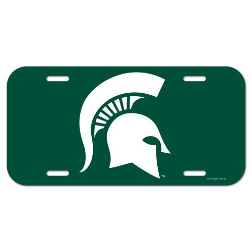 Michigan State Spartans NCAA License Plastic Plate Vanity Car Graphics Sign Tag Officially Licensed NCAA Merchandise Michigan State Spartans NCAA License Plastic Plate Vanity Car Graphics Sign Tag Officially Licensed NCAA Merchandise