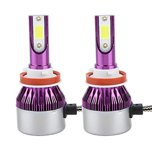 C6 LED Headlight,LED Headlight Bulb,1 Pair C6 Car LED Headlight H1 H3 H4 H7 H11 9005 9006 Head Lamp Bulb Purple(H11)