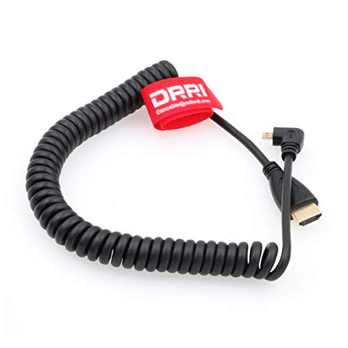 DRRI Left Right Angled Type D Male Micro HDMI to HDMI 1080P HDTV Cable for Cameras (Right Angle)
