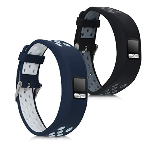 kwmobile Silicone Watch Strap Compatible with Garmin Vivofit 4-2X Fitness Tracker Replacement Band Wristband Set with Clasp