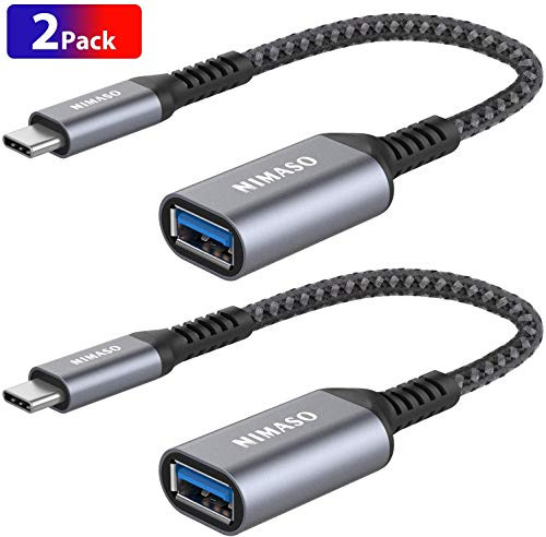 USB C to USB 3.0 Adapter [2 pack],NIMASO USB-C to USB Adapter,USB Type-C to USB,Thunderbolt 3 to USB Adapter OTG Cable for Macbook Pro/Air 2020/2018,iPad Pro 2020,Galaxy S20 S20+,Google Pixel and More