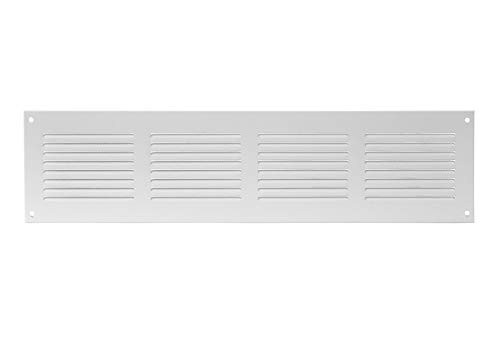 White 14"w X 2"h Steel Vent Cover with Insects Screen - Sidewall and Ceiling - Outside Dimensions: 15.75"w X 3.94"h