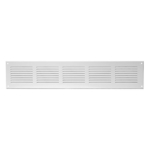 White 14"w X 4"h Steel Vent Cover with Insects Screen - Sidewall and Ceiling - Outside Dimensions: 15.75"w X 5.9"h