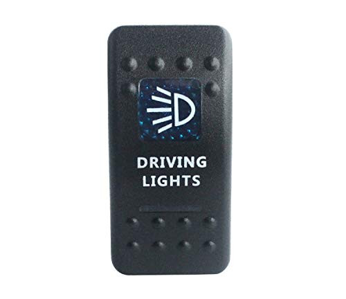 AutoE Marine Grade Car Boat RV Driving Lights Rocker Switch 12v/24v Blue Led 5 Pin on-Off Waterproof IP66