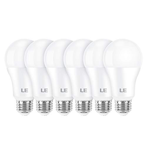 LE 100W Equivalent LED Light Bulbs, 14W 1600 Lumens 5000K Daylight White Non-Dimmable, A19 E26 Standard Base, UL/FCC Listed, 15000 Hour Lifetime, Pack of 6