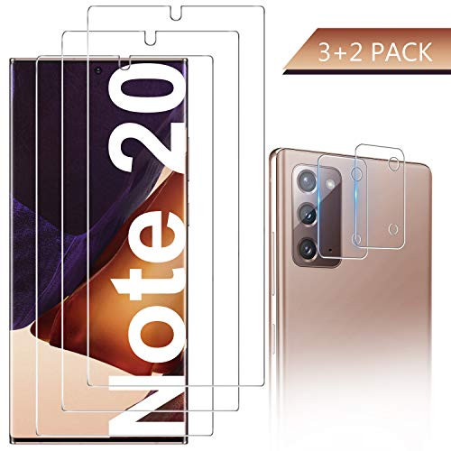 Luibor for Samsung Galaxy Note 20 Screen Protector[3 Pack]+ for Samsung Galaxy Note 20 Camera Lens Protector Anti-fingerprint Anti-Scratch Tempered Glass for Samsung Galaxy Note 20