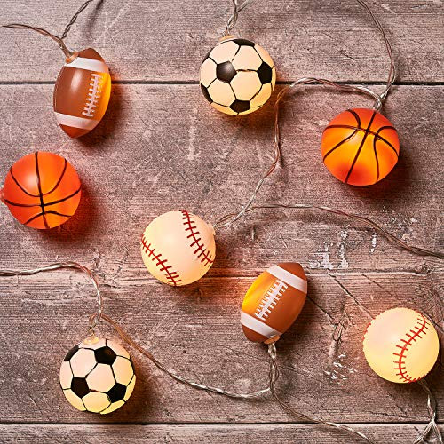 Lights4fun, Inc. 10 Sports Ball Indoor Battery Operated LED String Lights Lights4fun, Inc. 10 Sports Ball Indoor Battery Operated LED String Lights