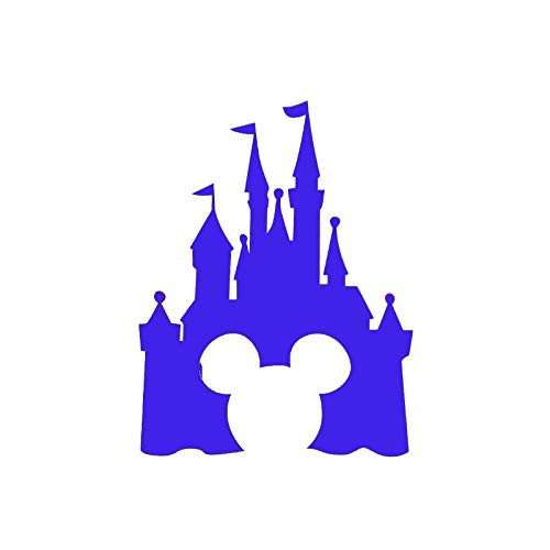 Hatcherabilia Fairytale Castle with Mouse Face Mickey Inspired Novelty Decal - Comes in Various Sizes and Colours (26cm x 20cm, Blue)