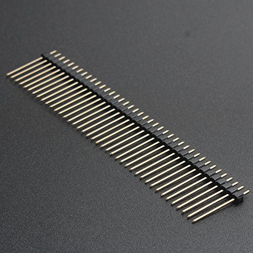 DIKAVS 1x40 Pin 2.54mm Male Pin Header Connector Extra Tall Break Away Headers Long 21mm (Pack of 10)