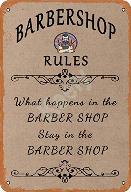 Keely Barbershop Rules Metal Vintage Tin Sign Wall Decoration 12x8 inches for Cafe Bars Restaurants Pubs Man Cave Decorative Keely Barbershop Rules Metal Vintage Tin Sign Wall Decoration 12x8 inches for Cafe Bars Restaurants Pubs Man Cave Decorative