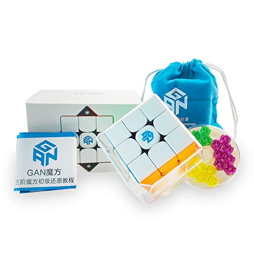 GAN 356 M, 3x3 Magnetic Speed Cube Gans 356M Magic Cube with Extra GES, Stickerless (ver. 2020)
