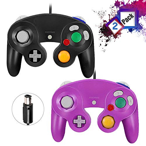 Gamecube Controllers,GALGO Classic Gamecube wii Controller for Nintendo Gamecube Console, Compatible with Wii (Black and Purple)