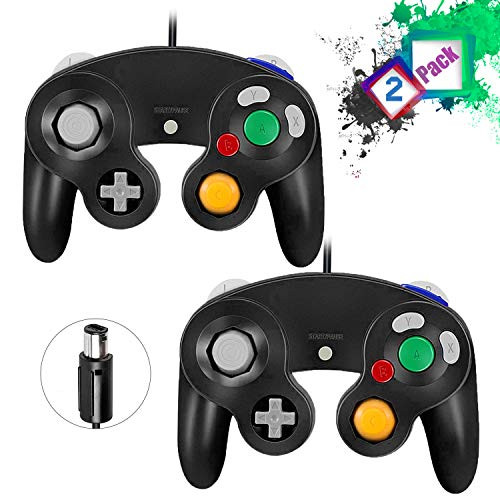 Gamecube Controllers,GALGO Classic Gamecube wii Controller for Nintendo Gamecube Console, Compatible with Wii (Black and Black)