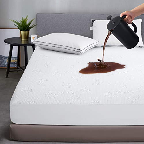 Starcast Premium Queen Size 100% Waterproof Mattress Protector, Cooling Breathable & Noiseless Mattress Pad Cover Hypoallergenic (8"-21" Deep Pocket - Vinyl, PVC and Phthalate Free)