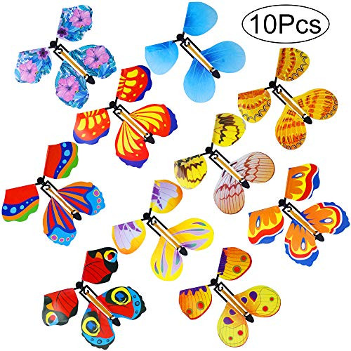 Outee 10 Packs Magic Flying Butterfly Card Surprise Wind Up Butterfly in The Book Rubber Band Powered Magic Fairy Flying Toy Great Surprise Gift Outee 10 Packs Magic Flying Butterfly Card Surprise Wind Up Butterfly in The Book Rubber Band Powered Magic Fairy Flying Toy Great Surprise Gift
