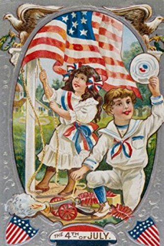 Posterazzi Fourth of July color lithograph Nostalgia Cards Poster Print, (18 x 24)