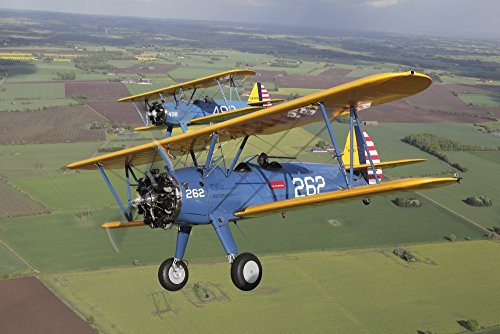 Posterazzi PSTDKA100050M Sebbarp Sweden - Boeing Stearman Model 75 Kaydet in U.S. Army colors Poster Print, 17 x 11