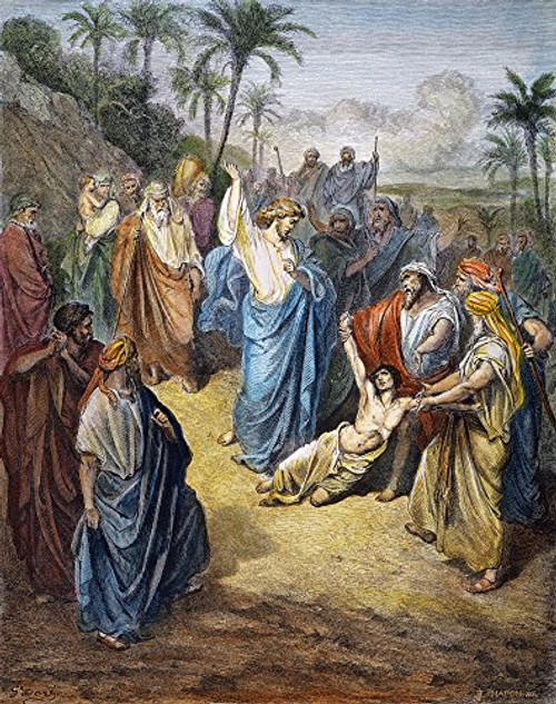 Dore Jesus Healing Njesus Healing The Lunatic (Matthew 1715) Color Engraving After Gustave Dor Poster Print by (18 x 24) Dore Jesus Healing Njesus Healing The Lunatic (Matthew 1715) Color Engraving After Gustave Dor Poster Print by (18 x 24)