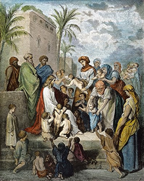 Posterazzi Jesus & Children. /Njesus Blessing The Little Children (Mark 10:14). Color Engraving After Gustave Dor. Poster Print by, (18 x 24) Posterazzi Jesus & Children. /Njesus Blessing The Little Children (Mark 10:14). Color Engraving After Gustave Dor. Poster Print by, (18 x 24)