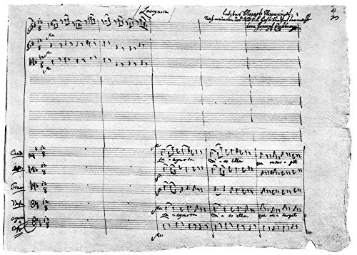 Mozart Requiem 1791 Nthe Penultimate Manuscript Page Of Wolfgang Amadeus MozartS Requiem In The ComposerS Own Hand At The Beginning Of The Lacrymosa After Completing The Eighth Measure The Composer Di