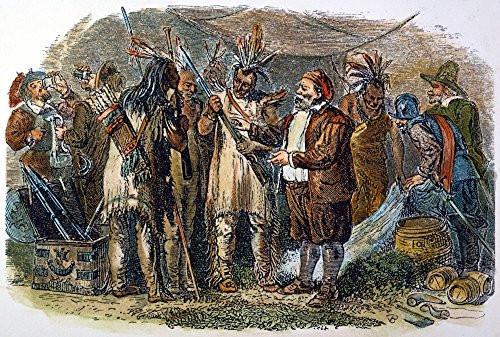 Dutch Trading Ndutch Merchants Trading With Native Americans In New Netherland (Later New York) In The 17Th Century Color Engraving 19Th Century Poster Print by (18 x 24) Dutch Trading Ndutch Merchants Trading With Native Americans In New Netherland (Later New York) In The 17Th Century Color Engraving 19Th Century Poster Print by (18 x 24)