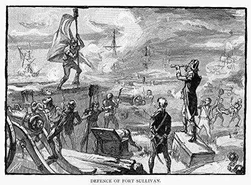 Fort Sullivan Battle 1776 Nsergeant William Jasper Replacing The Colors During The British Attack On Fort Sullivan (Later Fort Moultrie) On SullivanS Island At The Entrance To The Harbor Of Charleston
